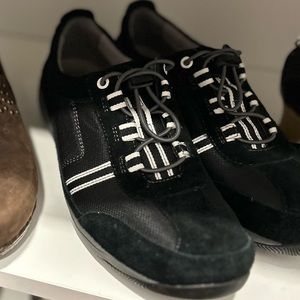 Dansko black suede lace-ups
